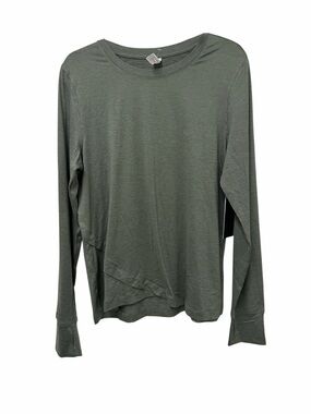 NWT Velocity Activewear Haven Tulip Hem Top Heather Mountain Sage Size L